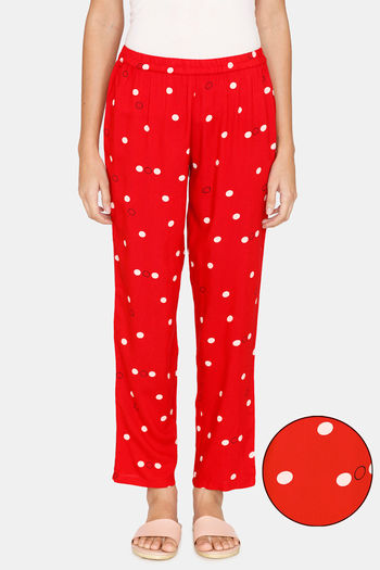 Buy Coucou Rayon Printed Pyjama - Red Orange
